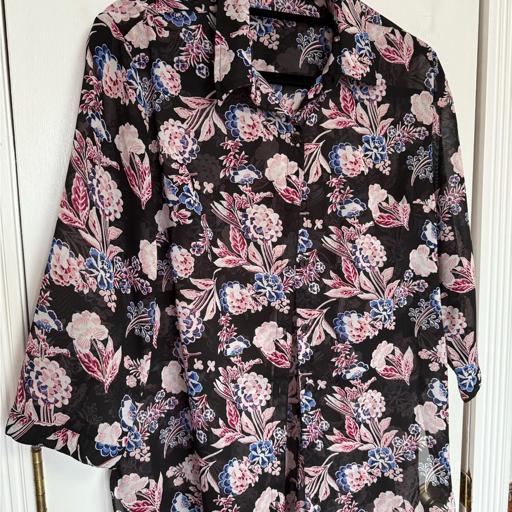 Attention Floral Patterned Shirt